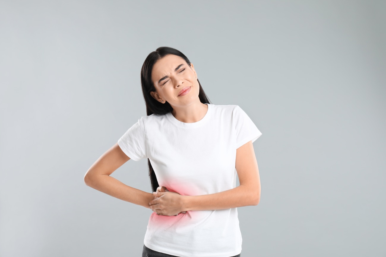 Woman with appendicitis pain